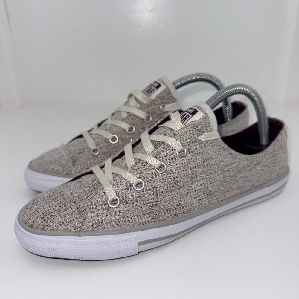 Converse Chuck Taylor All Star Womens 8 Metallic Woven Low Top Sneakers 553309C
